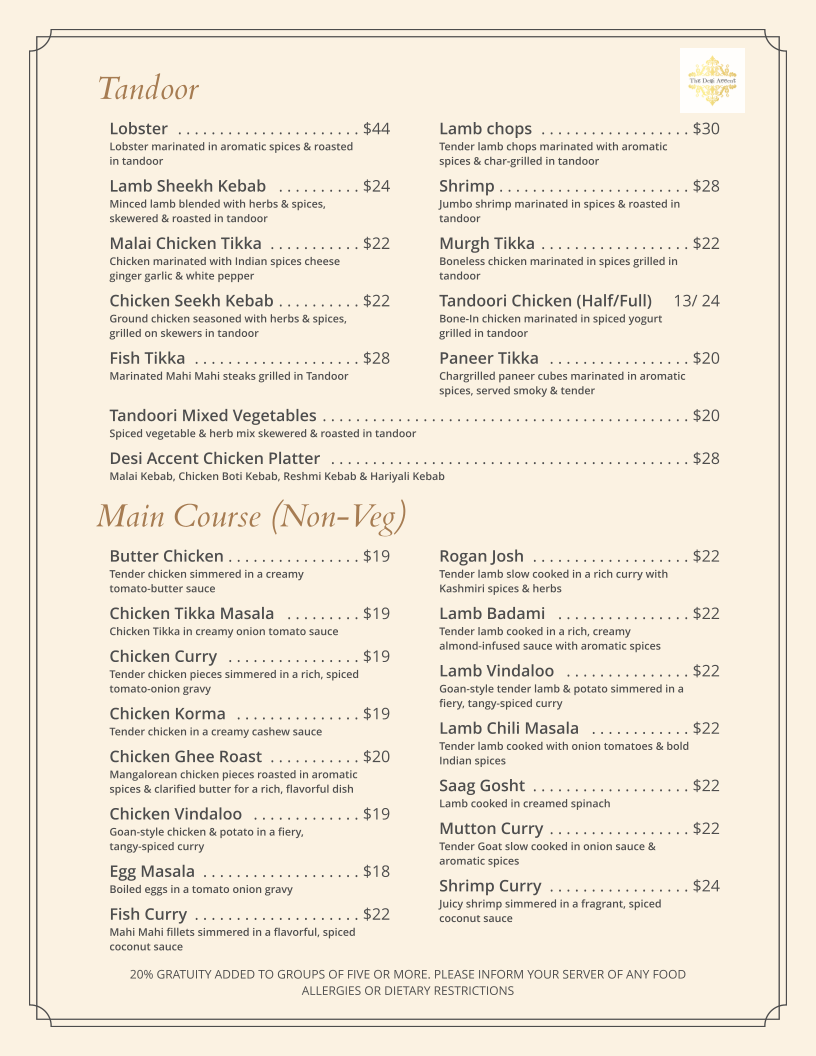 Menu The Desi Accent-1
